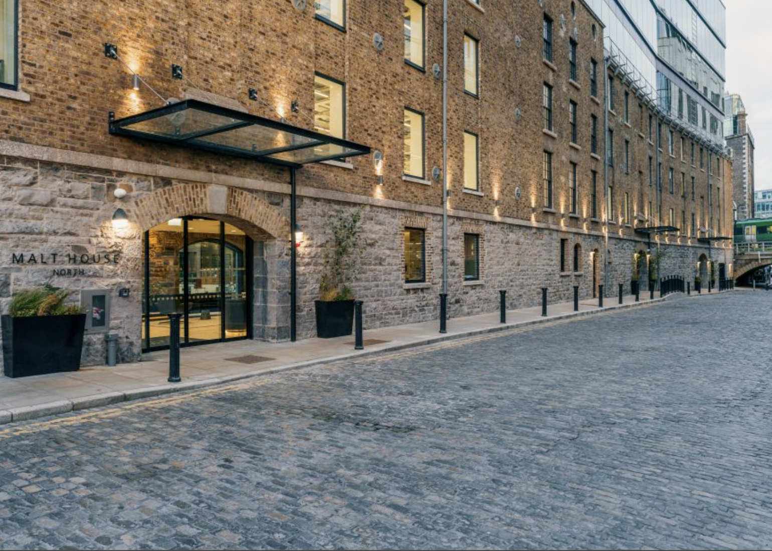exterior of the malt house dublin, red brick building
